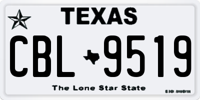 TX license plate CBL9519