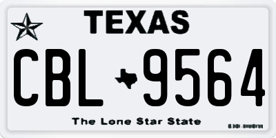 TX license plate CBL9564