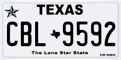 TX license plate CBL9592