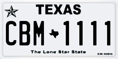 TX license plate CBM1111