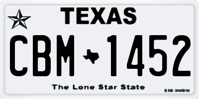 TX license plate CBM1452