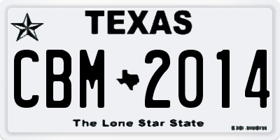 TX license plate CBM2014