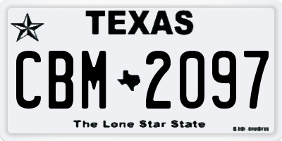 TX license plate CBM2097