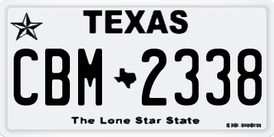 TX license plate CBM2338