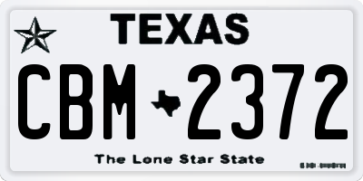 TX license plate CBM2372
