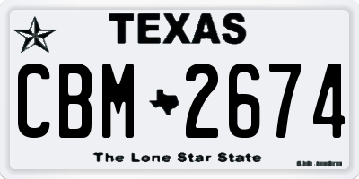 TX license plate CBM2674
