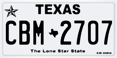 TX license plate CBM2707
