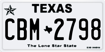 TX license plate CBM2798