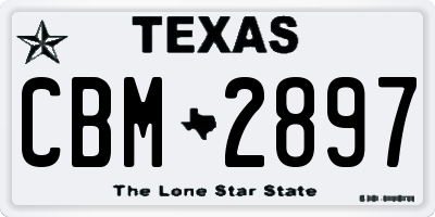 TX license plate CBM2897