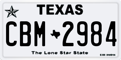 TX license plate CBM2984