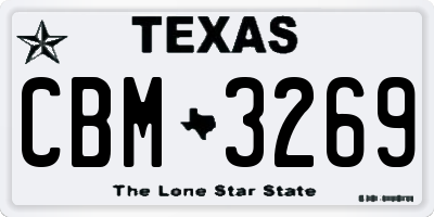 TX license plate CBM3269