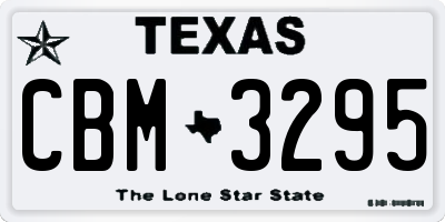 TX license plate CBM3295