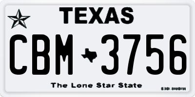 TX license plate CBM3756