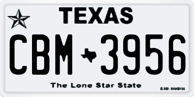 TX license plate CBM3956