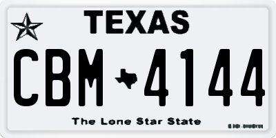 TX license plate CBM4144