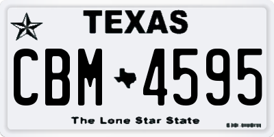 TX license plate CBM4595