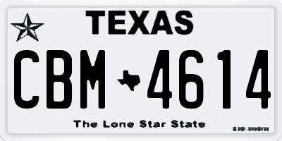 TX license plate CBM4614