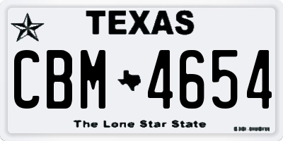 TX license plate CBM4654