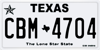 TX license plate CBM4704