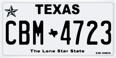TX license plate CBM4723