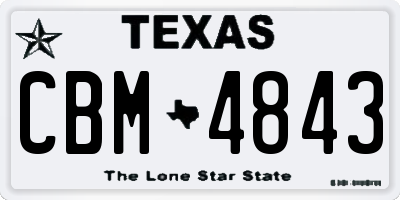 TX license plate CBM4843