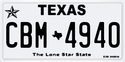 TX license plate CBM4940