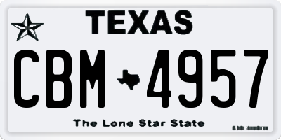 TX license plate CBM4957