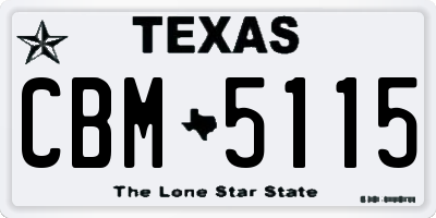 TX license plate CBM5115