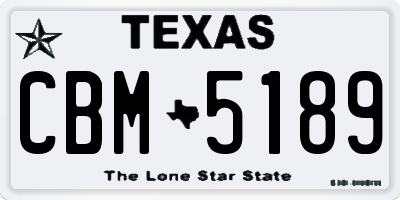 TX license plate CBM5189