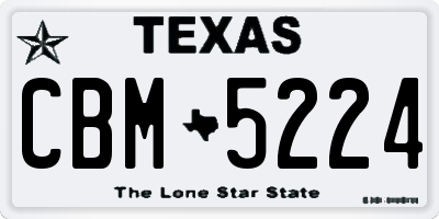 TX license plate CBM5224