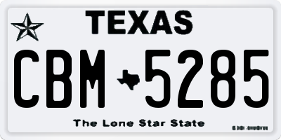 TX license plate CBM5285