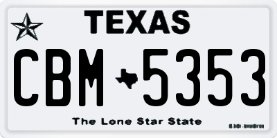 TX license plate CBM5353