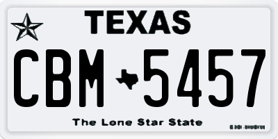 TX license plate CBM5457