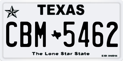 TX license plate CBM5462