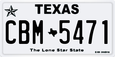 TX license plate CBM5471