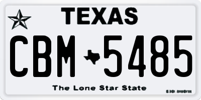 TX license plate CBM5485