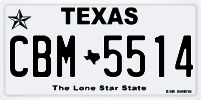 TX license plate CBM5514