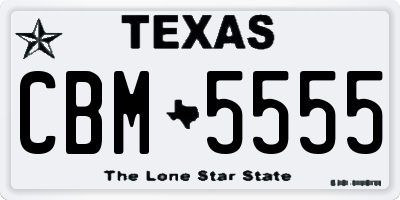 TX license plate CBM5555