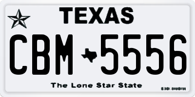 TX license plate CBM5556