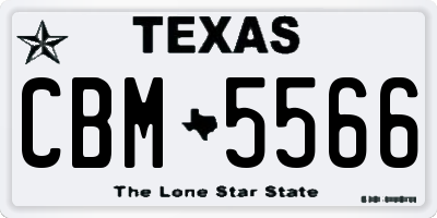 TX license plate CBM5566