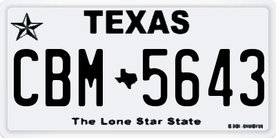 TX license plate CBM5643