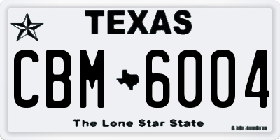 TX license plate CBM6004