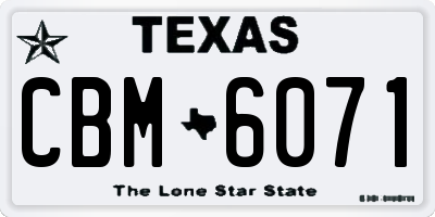 TX license plate CBM6071