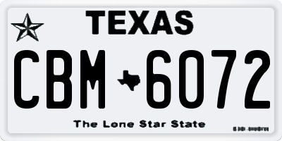 TX license plate CBM6072