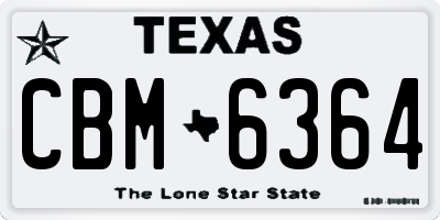 TX license plate CBM6364