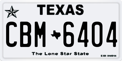 TX license plate CBM6404