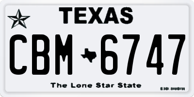 TX license plate CBM6747