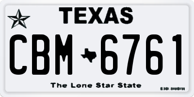 TX license plate CBM6761