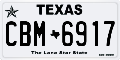 TX license plate CBM6917