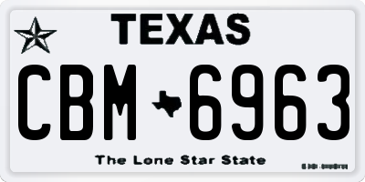 TX license plate CBM6963